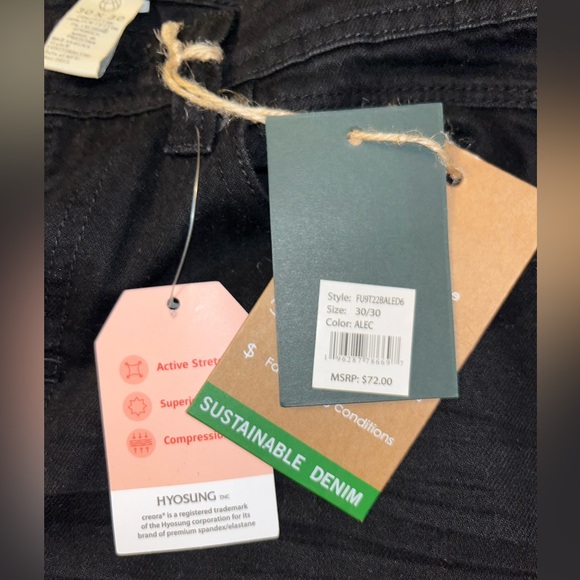 Free Planet Men’s Black Stretch Slim Jeans 30/30 - Picture 2 of 4